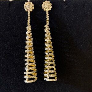 Elegant Gold and Silver Drop Earrings